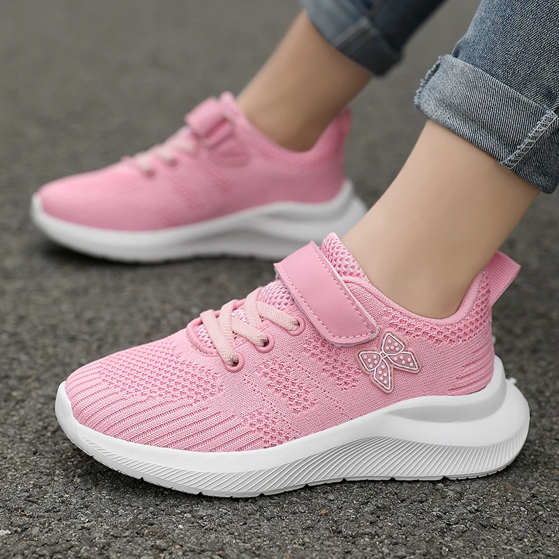 Niedliche Mädchen-Freizeitschuhe, leichte Mesh-Laufschuhe für Studenten und Kinder, flache, bequeme Wanderschuhe, rutschfest – Detail 9