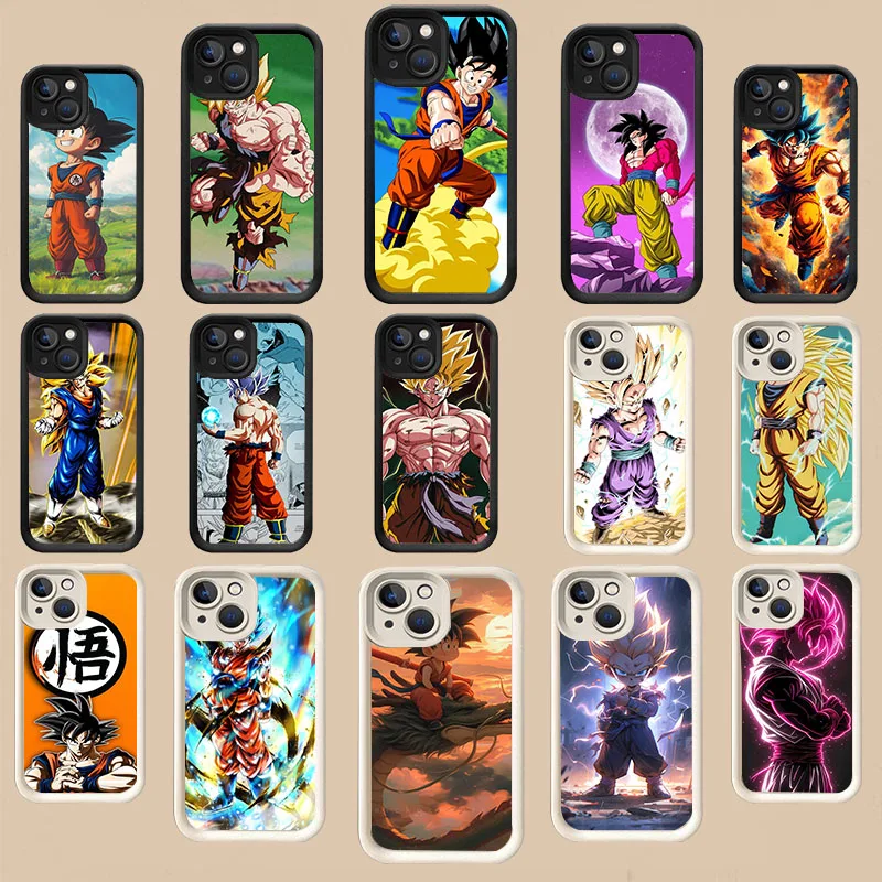 WRB-10 Gogeta Dragons Balls Black Stepped TPU Case For Samsung A21S 24 25 33 34 35 51 53 55 73 S23