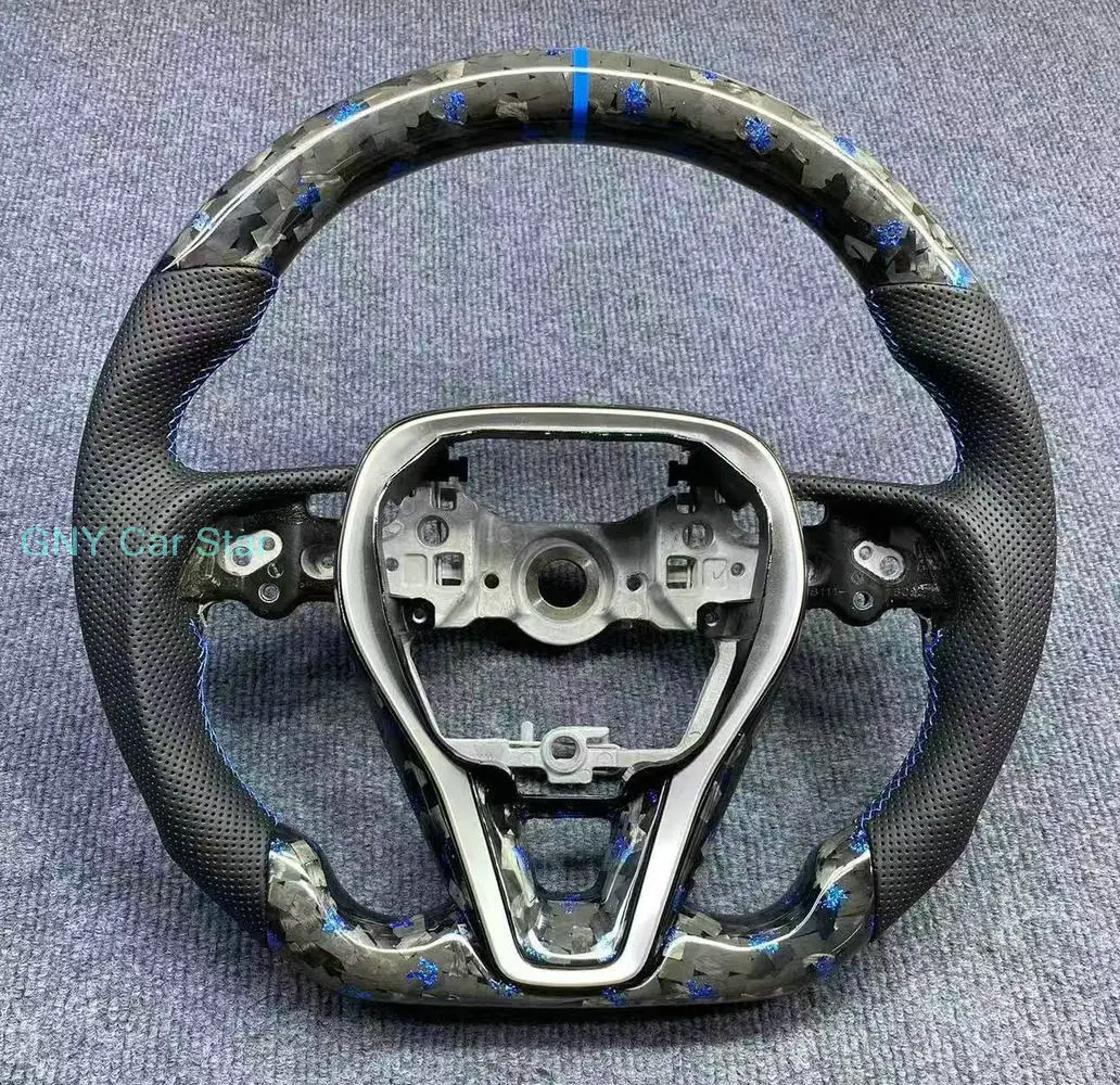 عجلة قيادة من ألياف الكربون لسيارة تويوتا أفالون كامري كورولا RAV4 ليفين 2020-2023