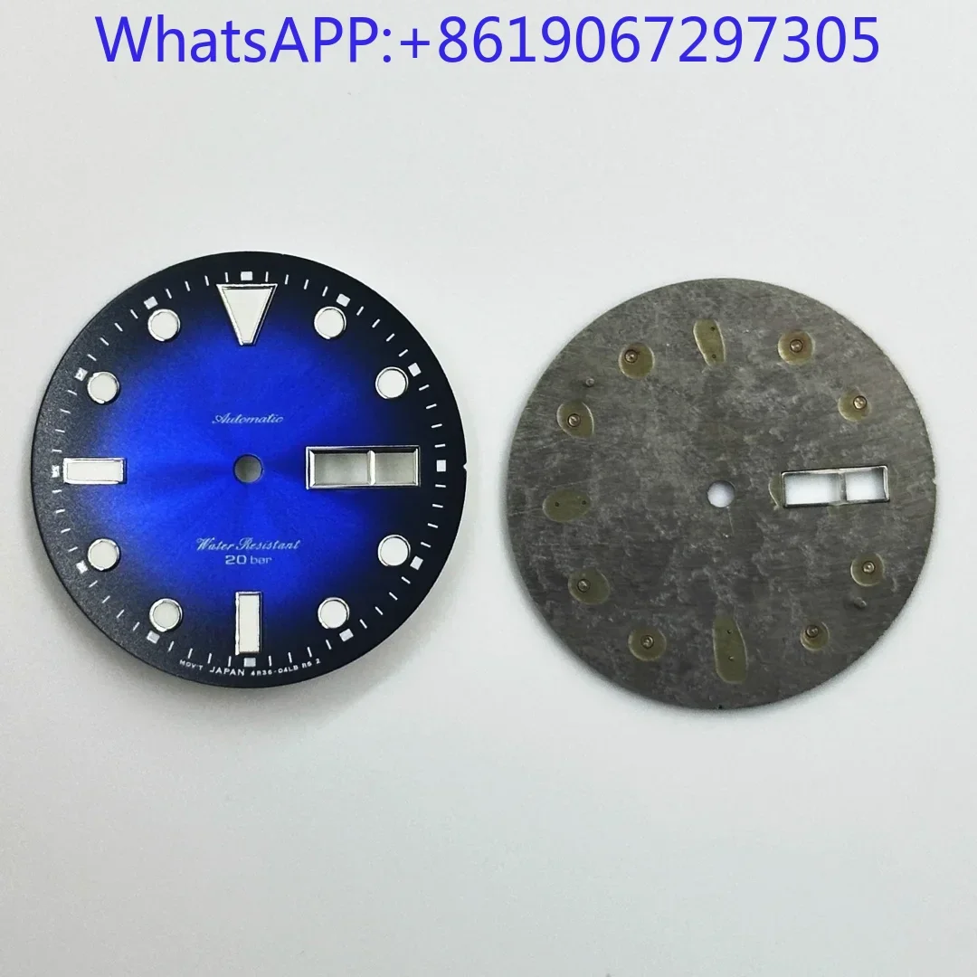 2025new gradiente sunburst relógio vintage dial adequado para nh35/36 movimento automático verde lume 20bar mergulho mod peças nh35 caso