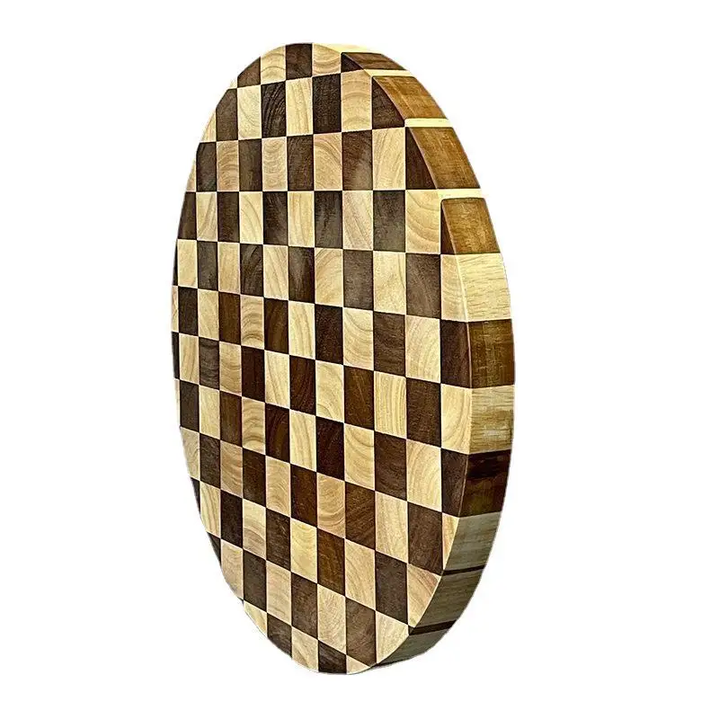 

Light luxury, rubber wood, splicing, cutting board, mildew-proof, household, creative round