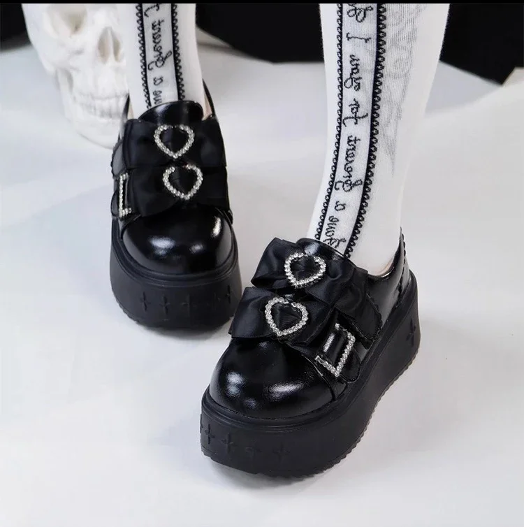 Original Japanese Mine Mass-Produced White Lolita Platform Shoes Autumn Winter New Sweet Cute Fleece Thick-Soled Shoes Y2k Pumps