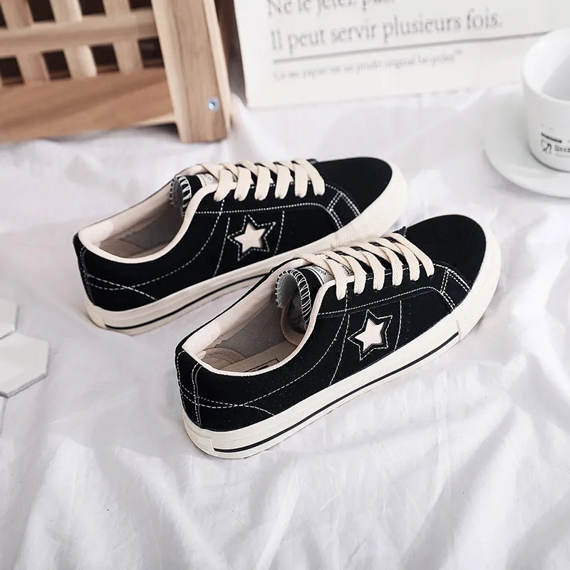 

Модные женские туфли Star Canvas oes в Корейском стиле, универсальные дышащие туфли на плоской подошве с низким верхом и резиновой подошвой на плоской подошве с перекрестным ремешком