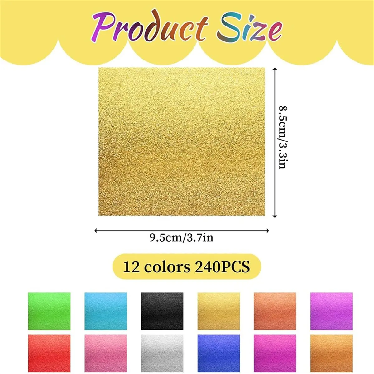 *X07A 240 Sheets GoldLeaf Sheets 12 Colors Gold FoilLeaf Multi-Color Imitation GoldLeaf Paper for Art Decoration, Painting