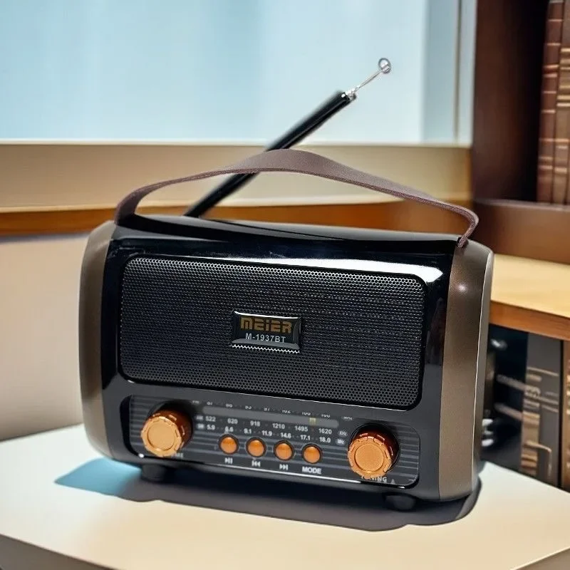 

Ретро портативное перезаряжаемое радио AM/FM/SW со встроенными динамиками, многофункциональное, с Bluetooth, USB и MP3-плеером
