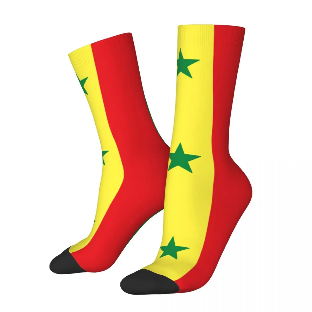 The Flag Of Senegal Socks Men's Women's Polyester Fashion Senegal Flag Socks Harajuku Spring Summer Autumn Winter Socks Gift