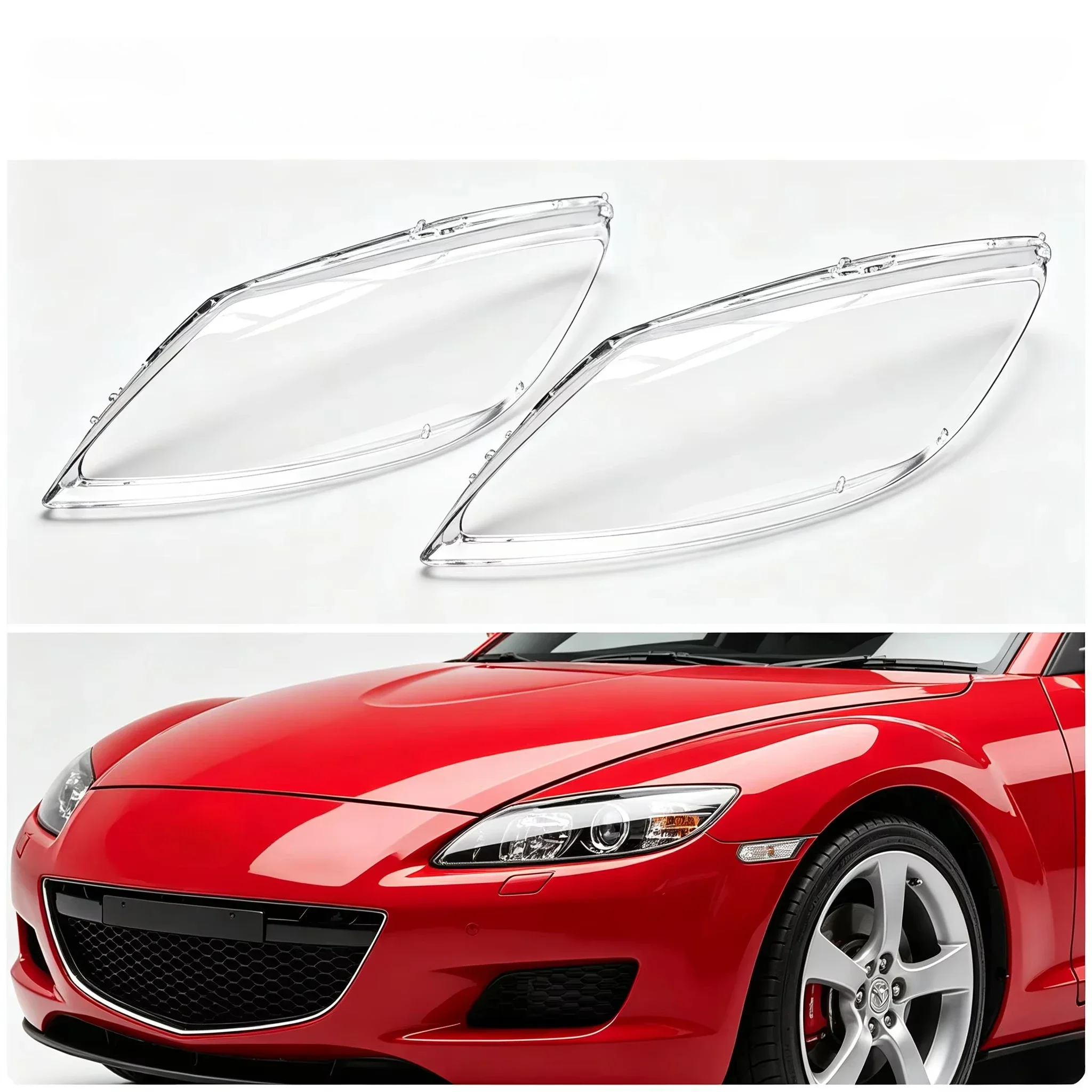 Car Headlight Cover For Mazda RX8 Parts 2001~2010 Headlamp Lens Front Light Head Lamp Covers Auto Transparent Replacement Shell