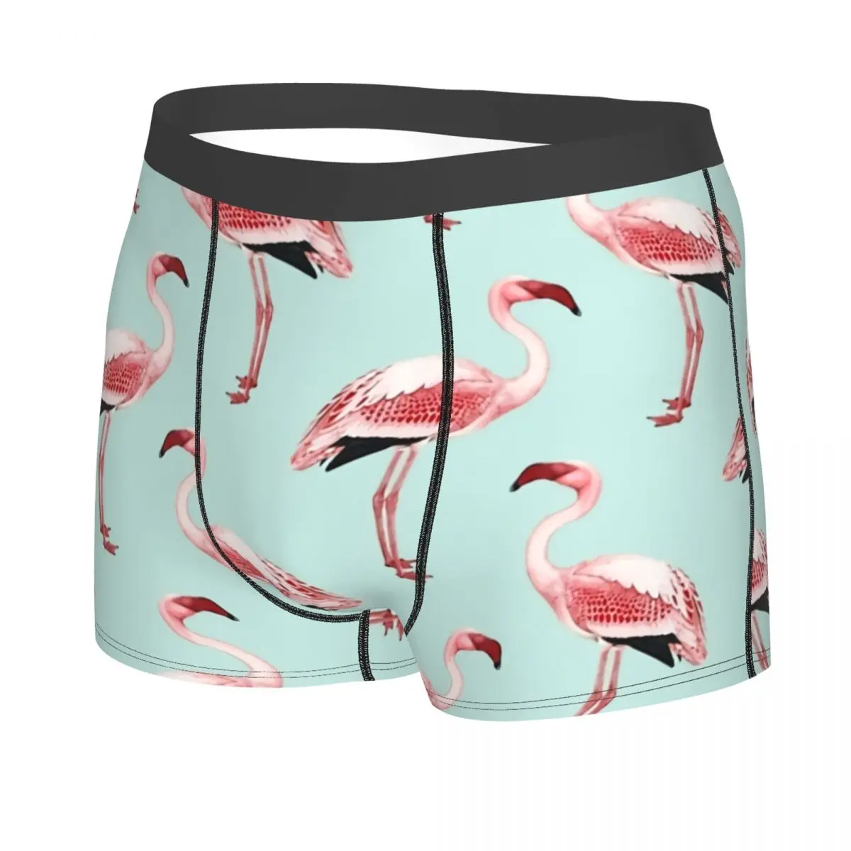 Flamingo verde vermelho men boxer briefs cuecas altamente respirável presentes de aniversário de alta qualidade