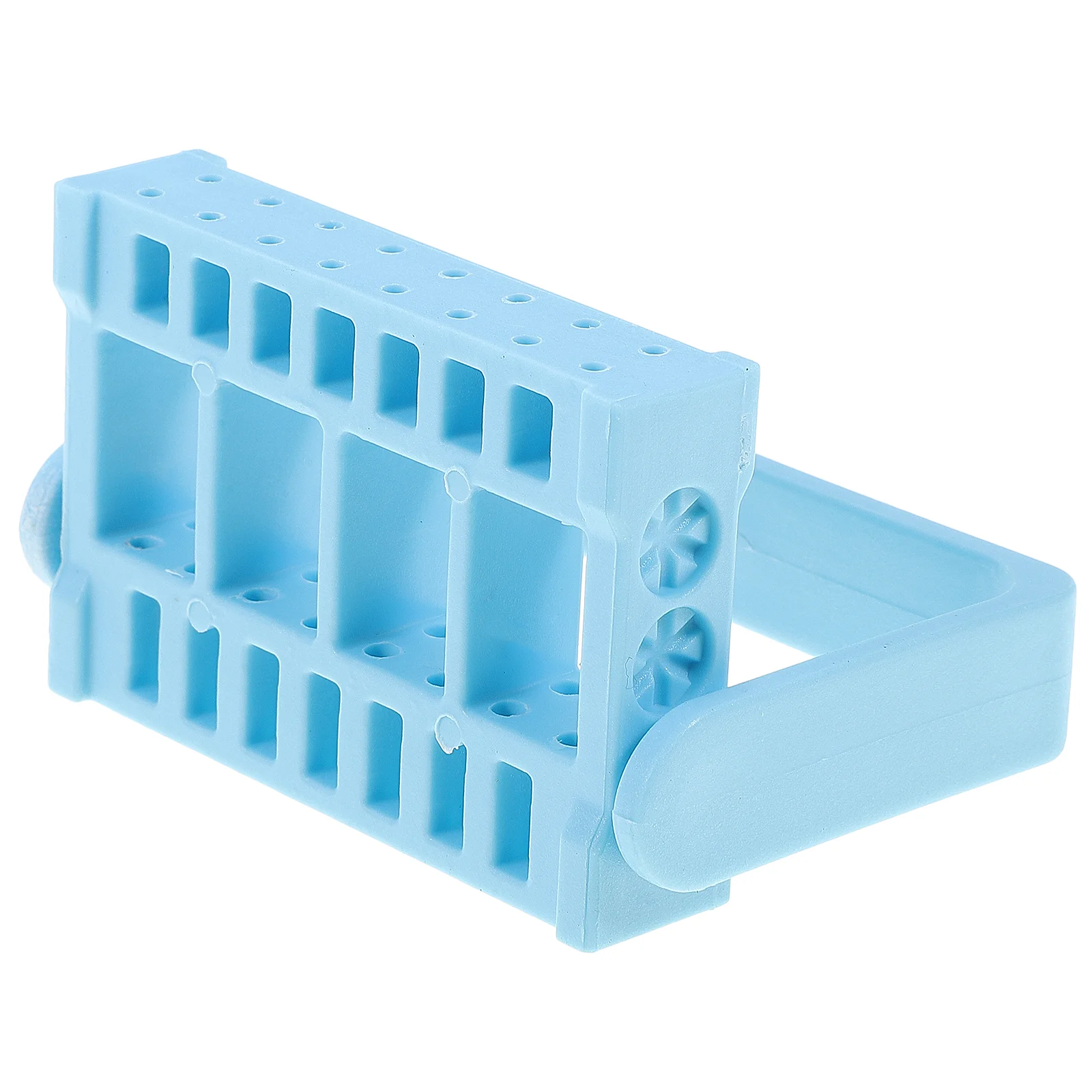 

16 Holes Rotating Display Stand Manicure Organizer Nail Grinding Head Holder Blue