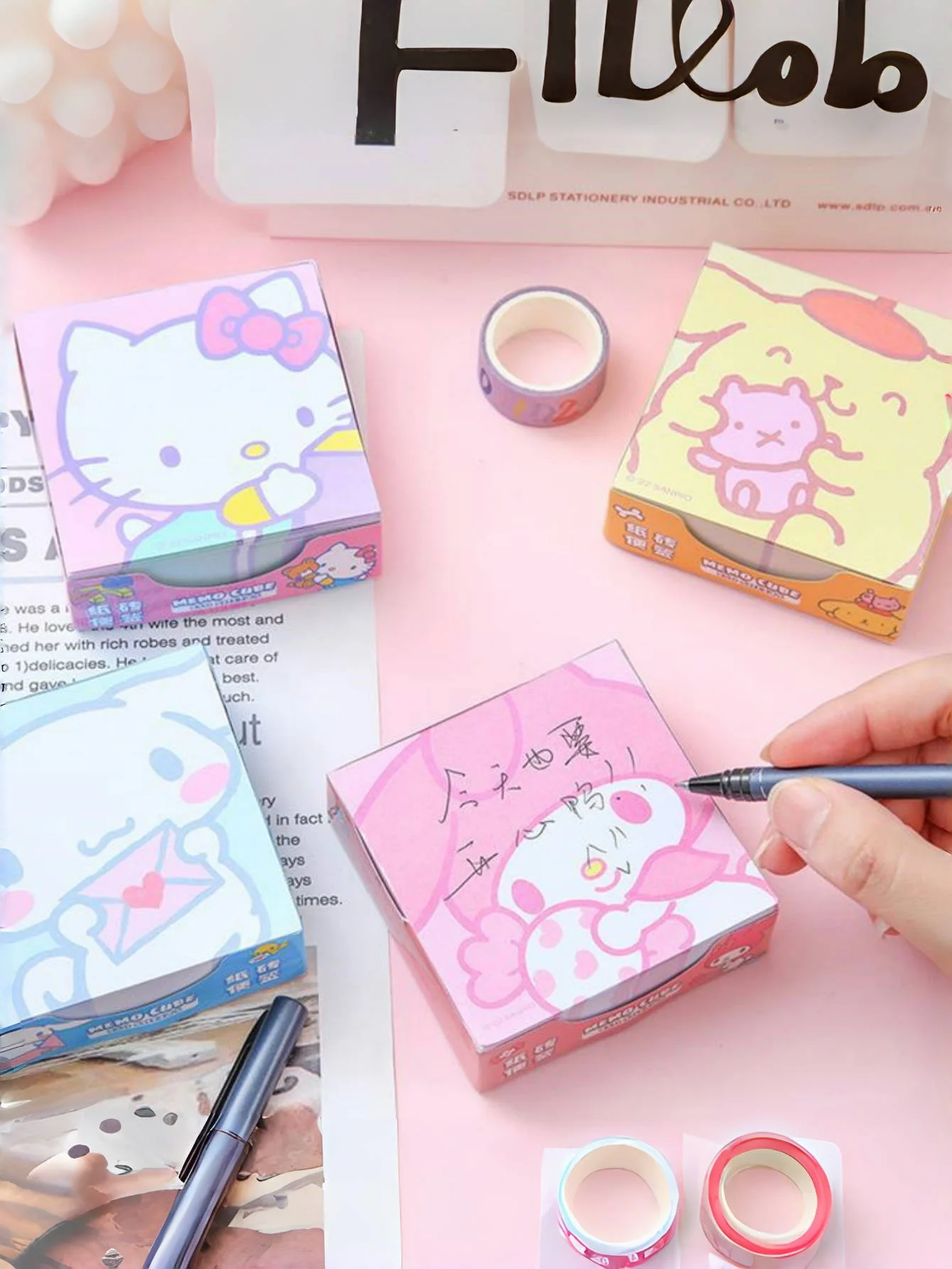 

250 pages Melody Note Paper Kuromi Melody Cinnamoroll Note Decorative Paper Woman Stationery Supplies