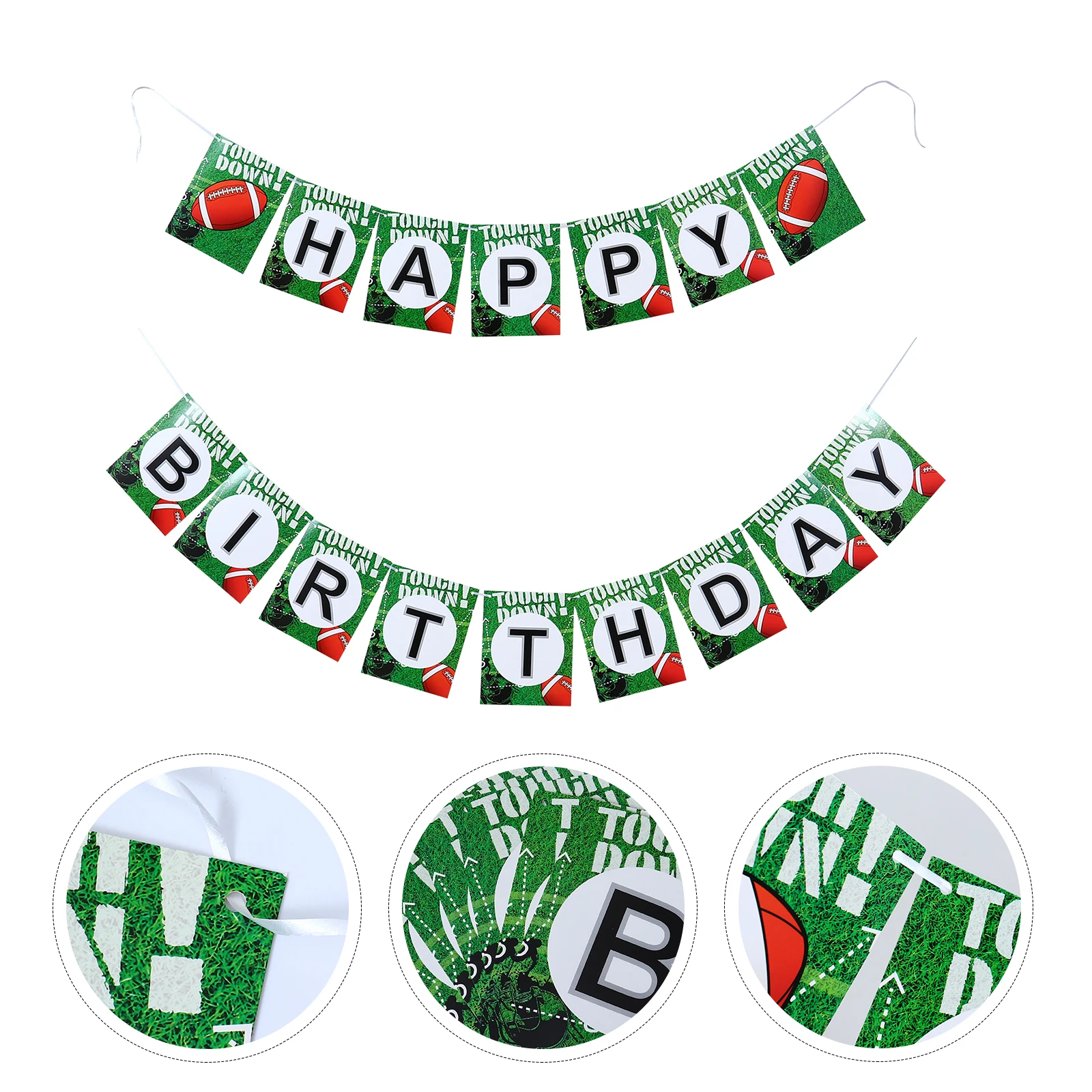 

Rugby Flag Banner Party Decoration String Dangling nament Birthday Theme Banner Lightweight Hanging Decorative