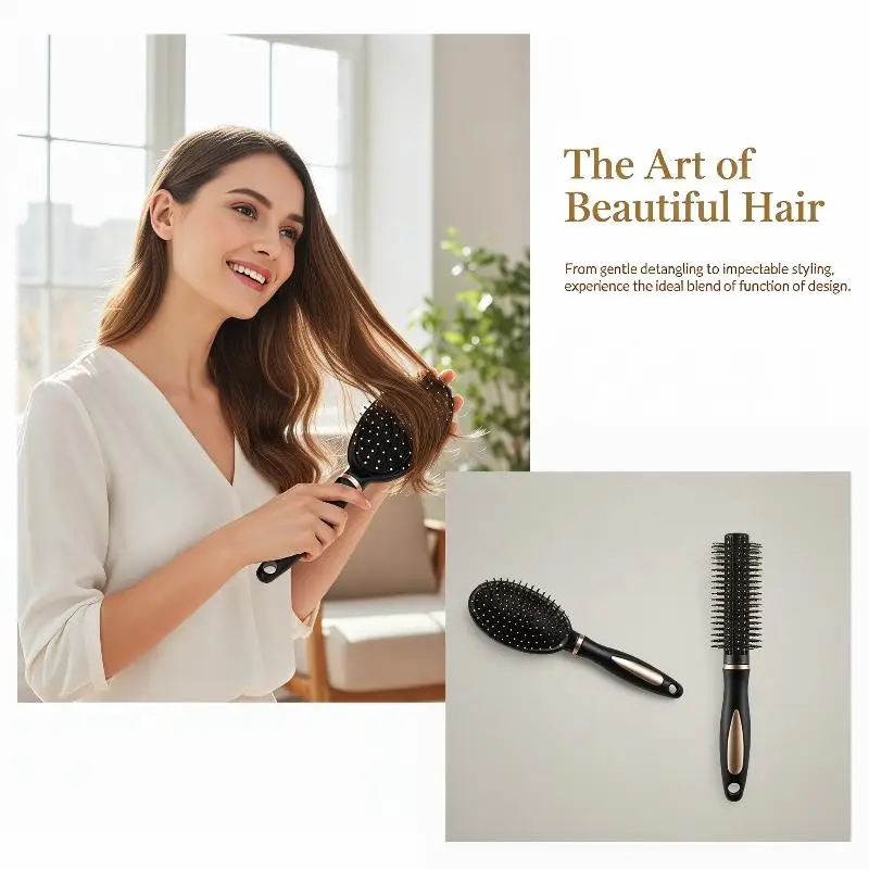 Brosse à cheveux massante pour le cuir chevelu avec coussin d'air, antistatique, démêlante, pour cheveux bouclés, salon, maison, usage quotidien