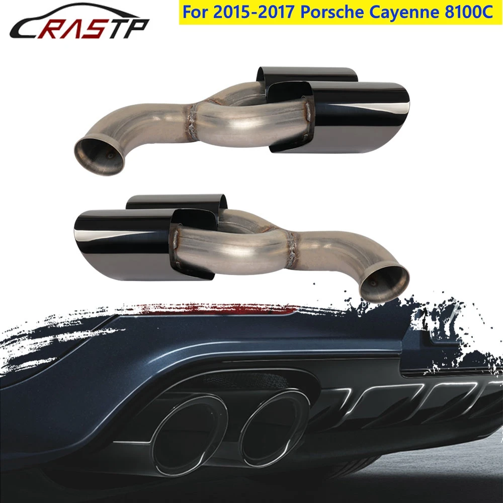 GTS Style Stainless Steel Exhaust Exhaust System Muffler Pipe Muffler Tip Car Tailpipe For 2015-2017 Porsche Cayenne 8100C