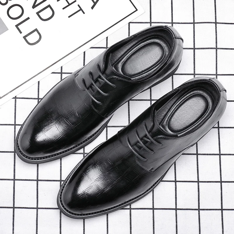 Genuine Leather Thick Soled Men Elevator Shoes 3/6/8 CM Height Increase Lift Men Formal Oxford Shoes for Business Wedding Party