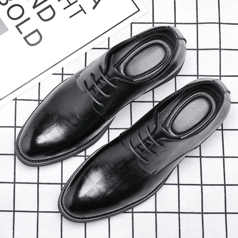 Echt leder dicke Sohle Männer Aufzug Schuhe 3/6/8 cm Höhe erhöhen Lift Männer formelle Oxford Schuhe für Business-Hochzeits feier