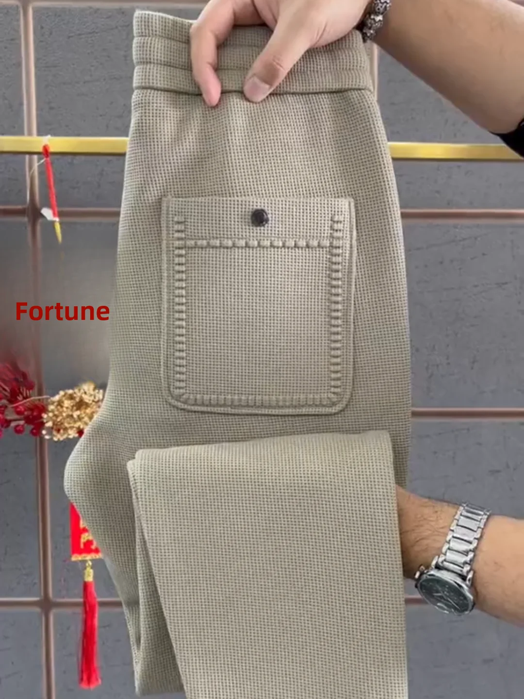 

Мужские повседневные брюки прямого кроя из ткани Waffle, осенне-весенние, новые, стильные, молодежные, городские, антибактериальные