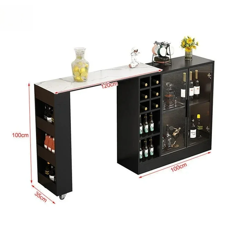 طاولات بار منزلية، طاولات مطعم دوارة بسيطة وحديثة، خزانة مشروبات فاخرة لغرفة المعيشة على الحائط، طاولات بار عالية