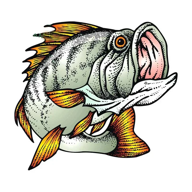 Car Sticker for Peacock Bass Fish Anime Motorcycle Decal Funny Vinyl Creativity Laptop Decals Decor Car Accessories