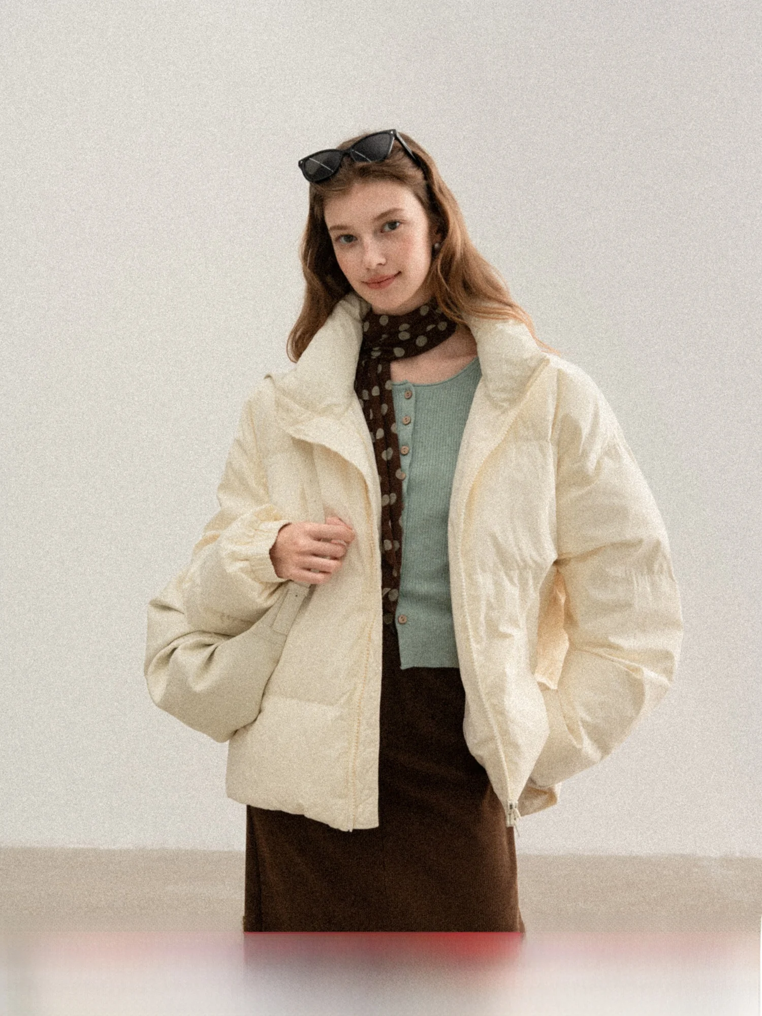 

Canton S Women's Thiened White Du down Jaet Stand Collar Warmth Autumn Faionable Commute Sle Pure Color Cotton