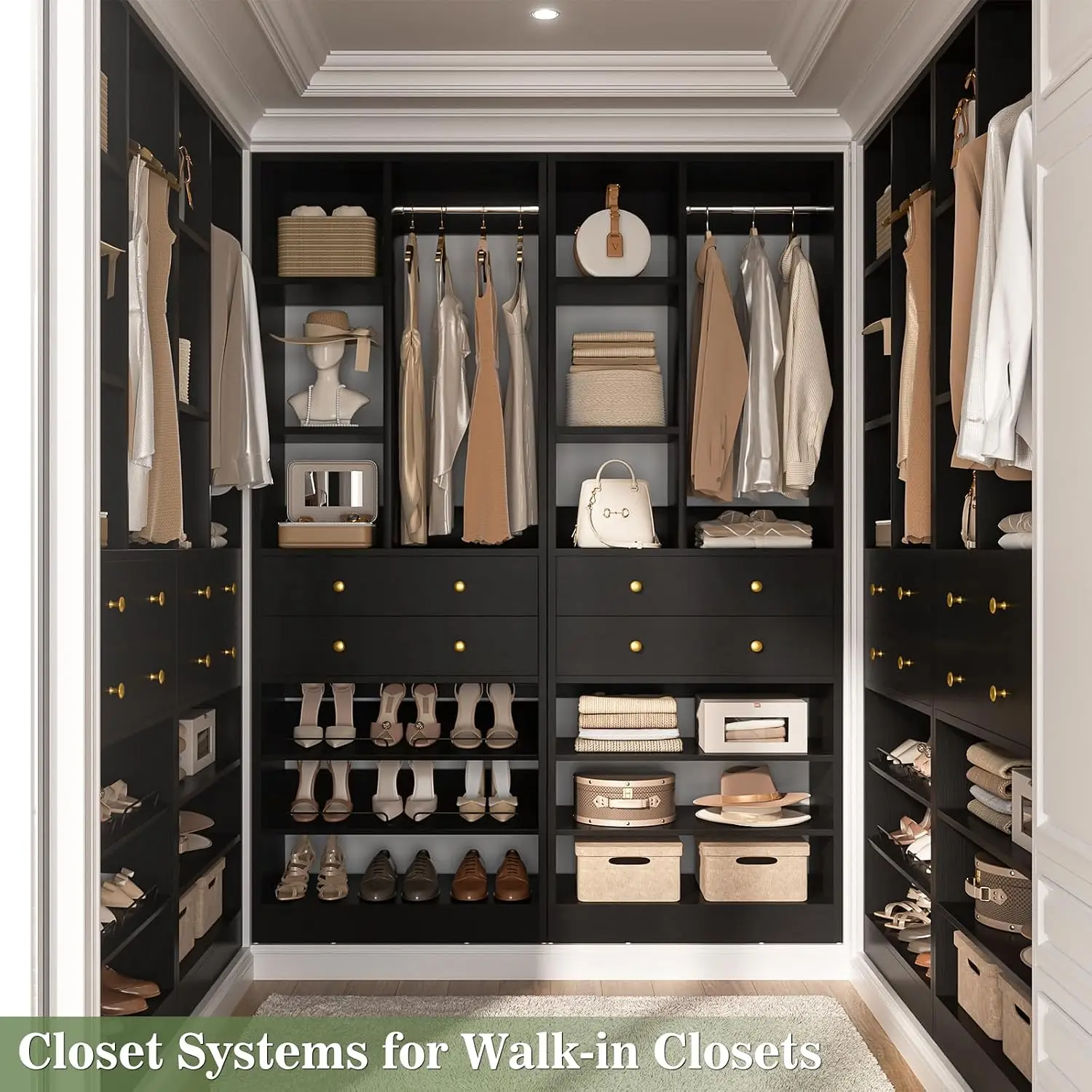 Closet Organizer System with 6 Drawers & Shelves, Walk-in Reach-in Wardrobe Tower, Load 1800+LBS, 84