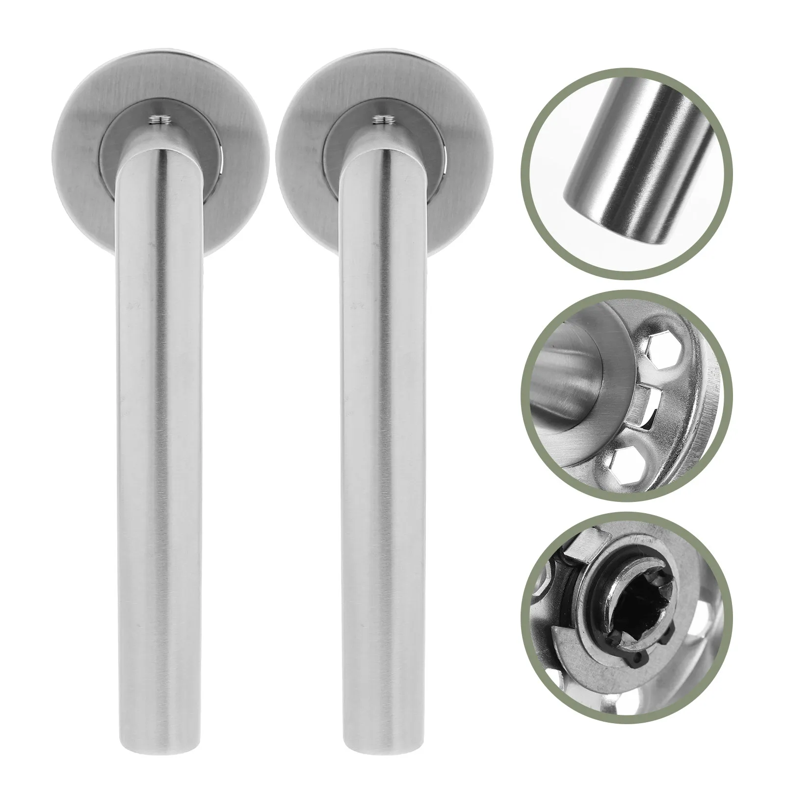 1 set 1 Set Handle Lock Stainless Steel Indoor Bedroom Door Handle Lock Lever European Style Durable Door Accessories