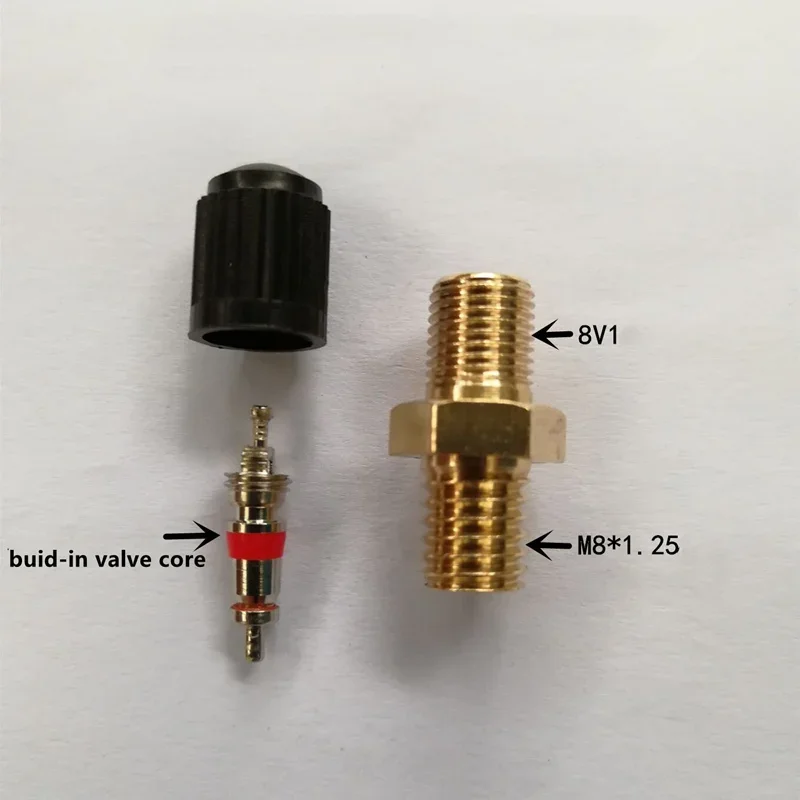 

Медный материал, адаптер сердечника воздушного клапана с наружной резьбой 8 мм для запасного резервуара для воды 21 л, адаптер воздушного насоса M8 для накачивания водой и резервуаров