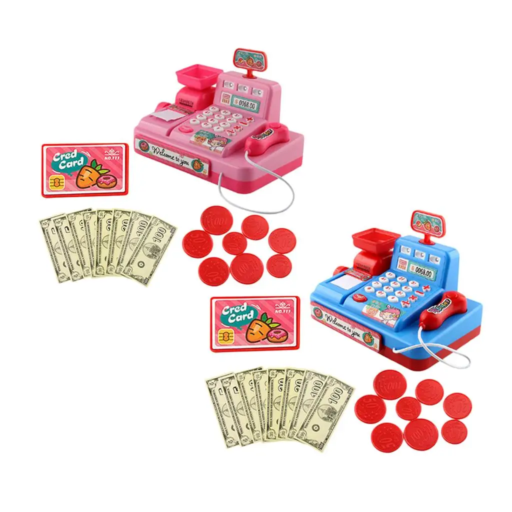 Set da gioco di finzione per supermercato per bambini, registro, regalo di compleanno per giocattoli