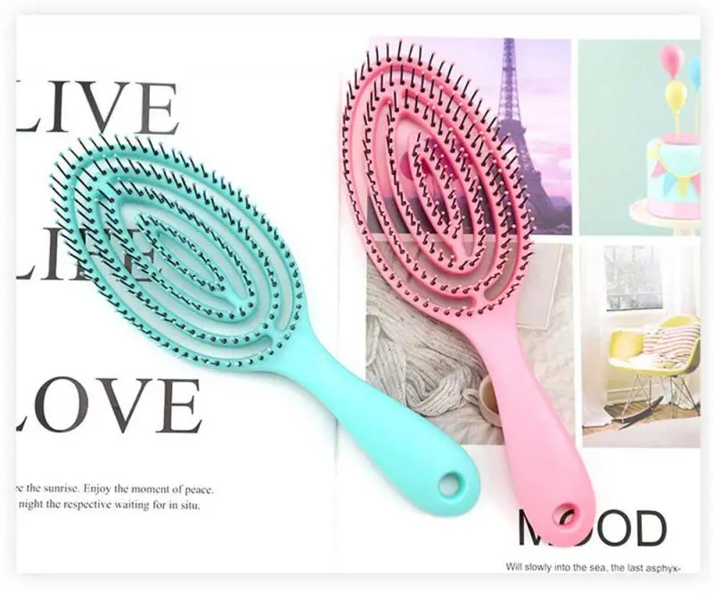 Scalp Massage Combs for Hair Styling, Secagem rápida por sopro, Ferramenta Detangling para cabelos encaracolados molhados e secos, Hollow Out Brush