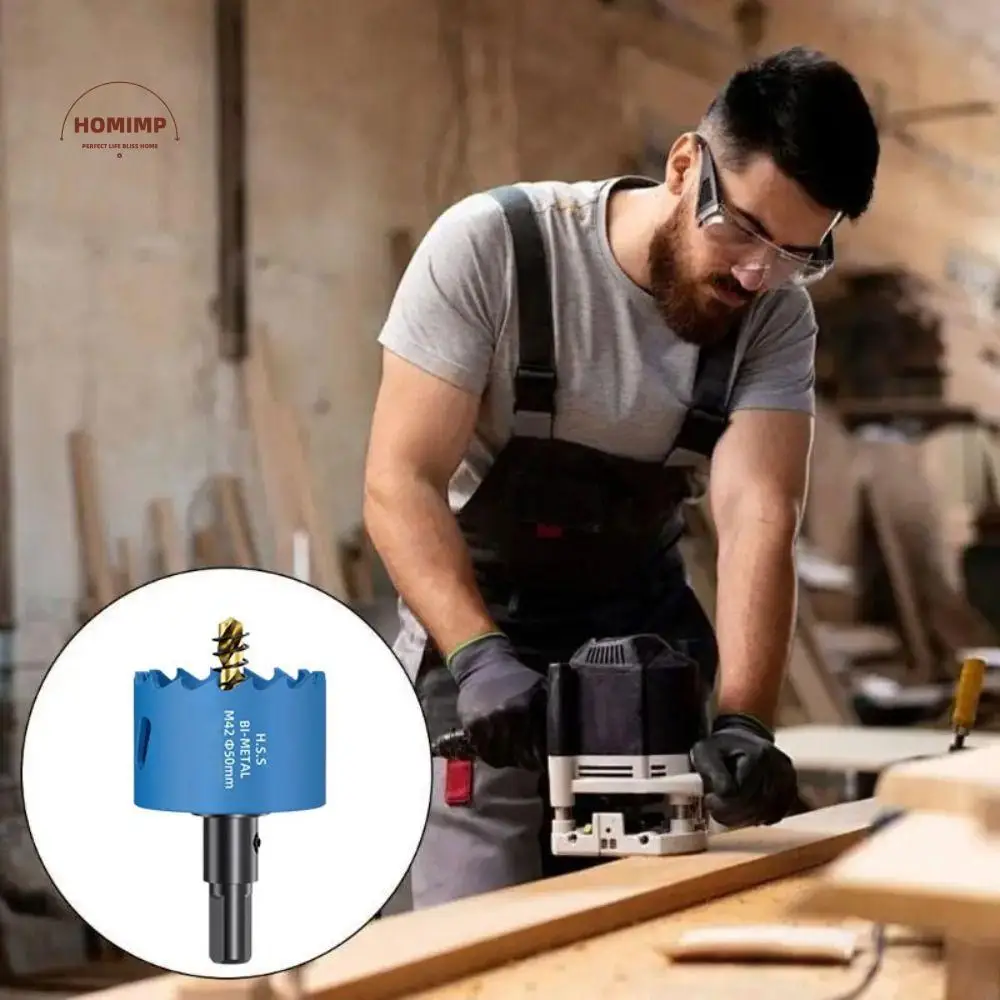 

50-65mm Hole Saw Drill Bit HSS Steel Easy Chip Removal Wood Drilling Crown Wear Resistant No Slipping Bimetal Hole Opener