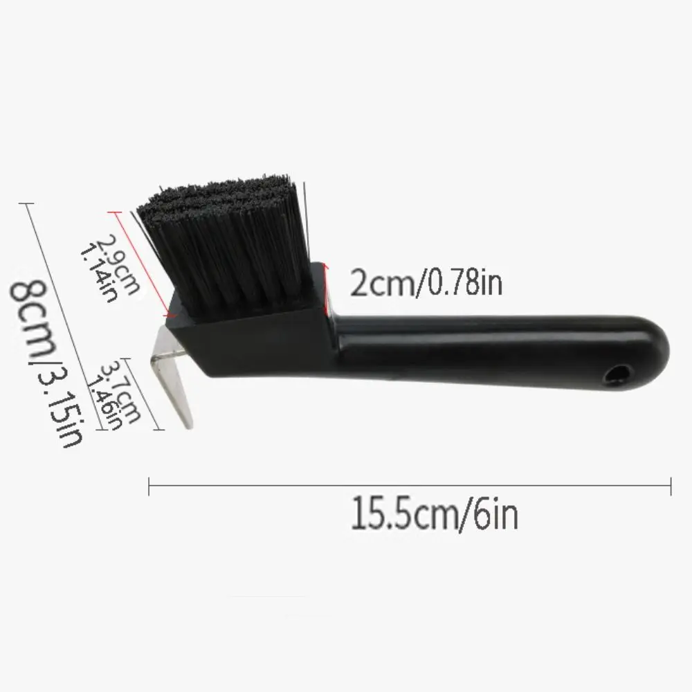 Brosse de cure-sabot en plastique robuste, soin des sabots noirs avec brosse, poignée coordonnante durable, nettoyeur de rainures de sabots pour chevaux et chèvres