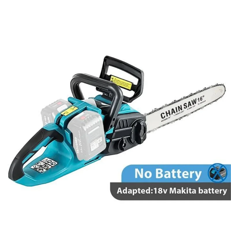 Motosierra eléctrica sin escobillas de 3500W, herramienta eléctrica de poda inalámbrica para carpintería, cortador de jardín de mano de 16 pulgadas para batería Makita