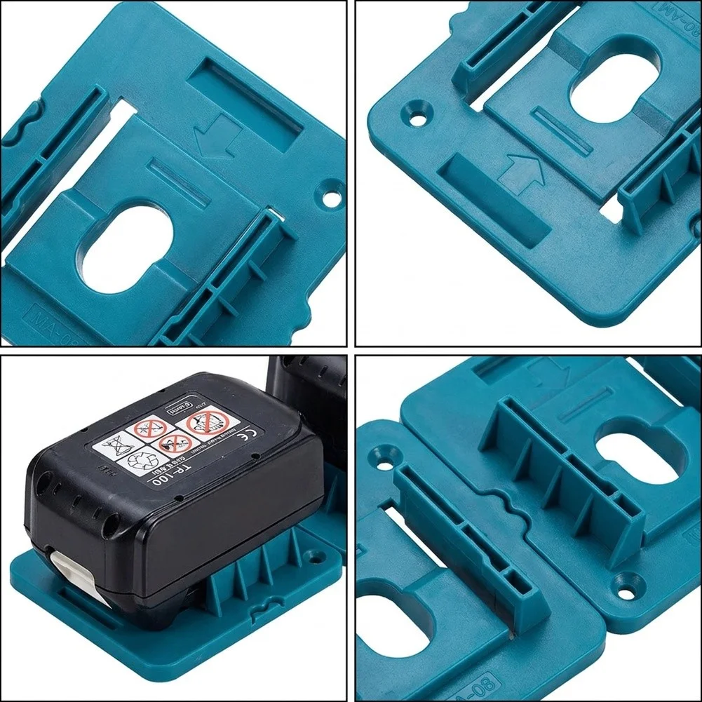 5 Pack Blue ABS Wall Mount Holder Bracket For 18V BL1860 Battery Storage Rack Organizer Tool Accessories For Workshop Garage