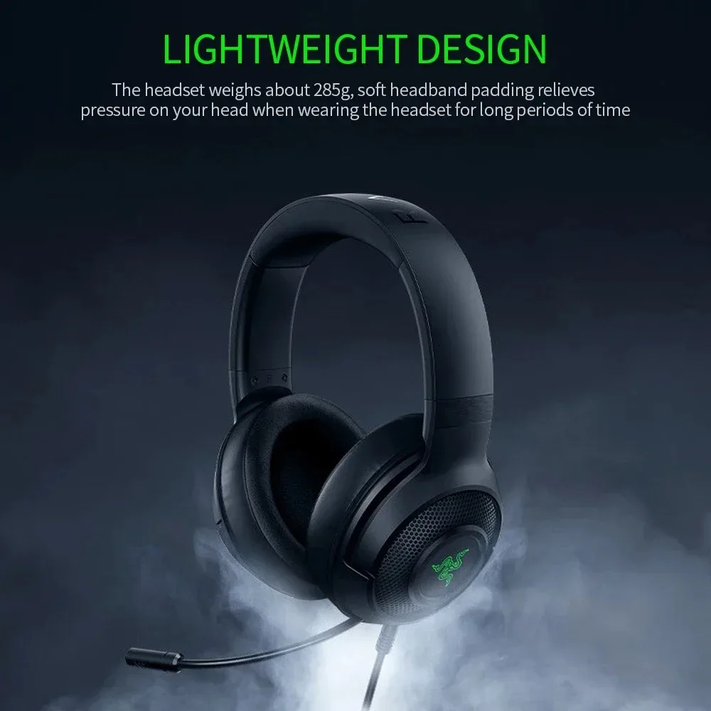 RAZER KRAKEN V3 X Headset Wired 7.1 Surround Sound with Cardioid Microphone Active Noise Reduction USB Interface for Gamerst