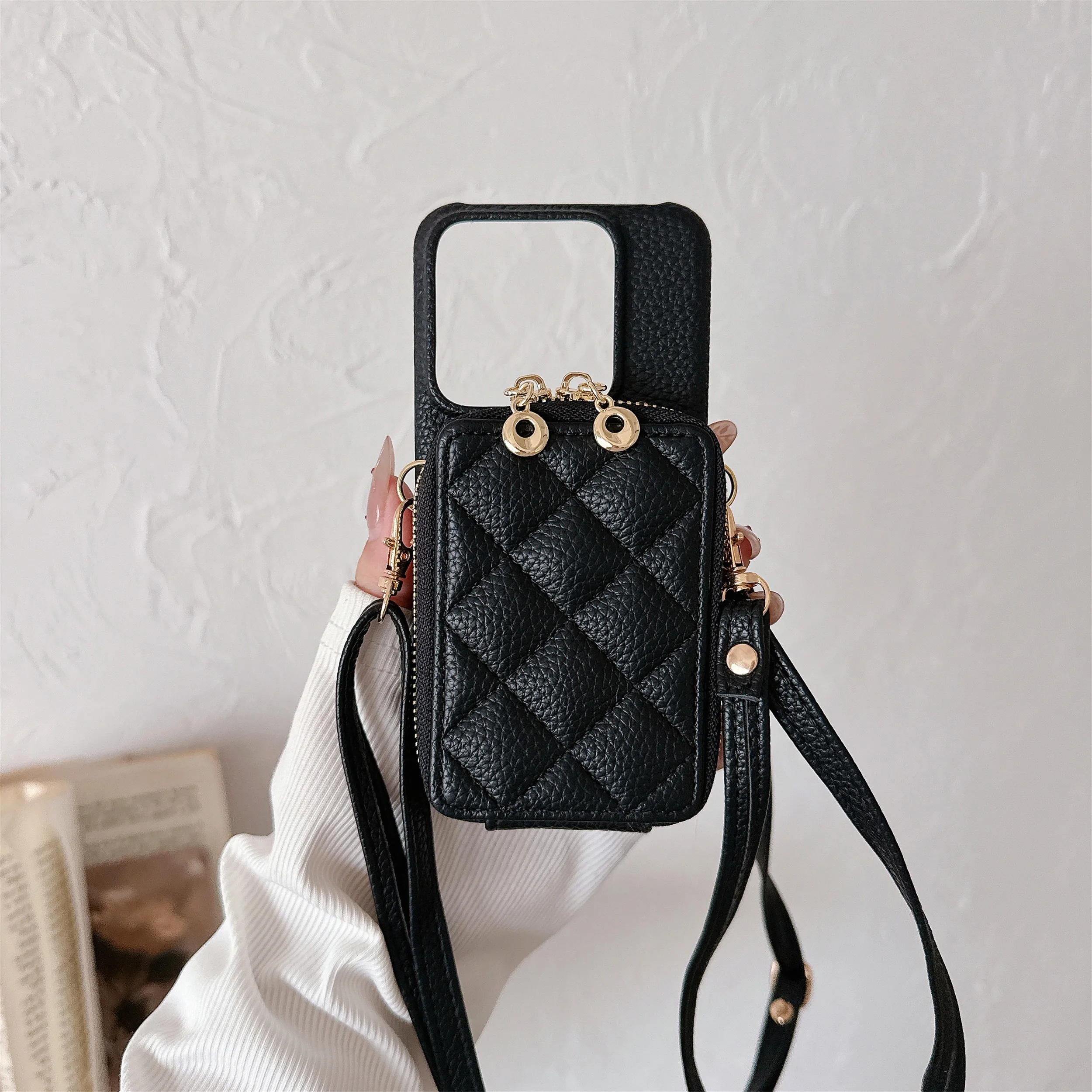 Carteira crossbody com zíper e suporte para cartão, capa de telefone para xiaomi redmi note 14 13 13c 13t 12 k60 pro ultra plus capa protetora