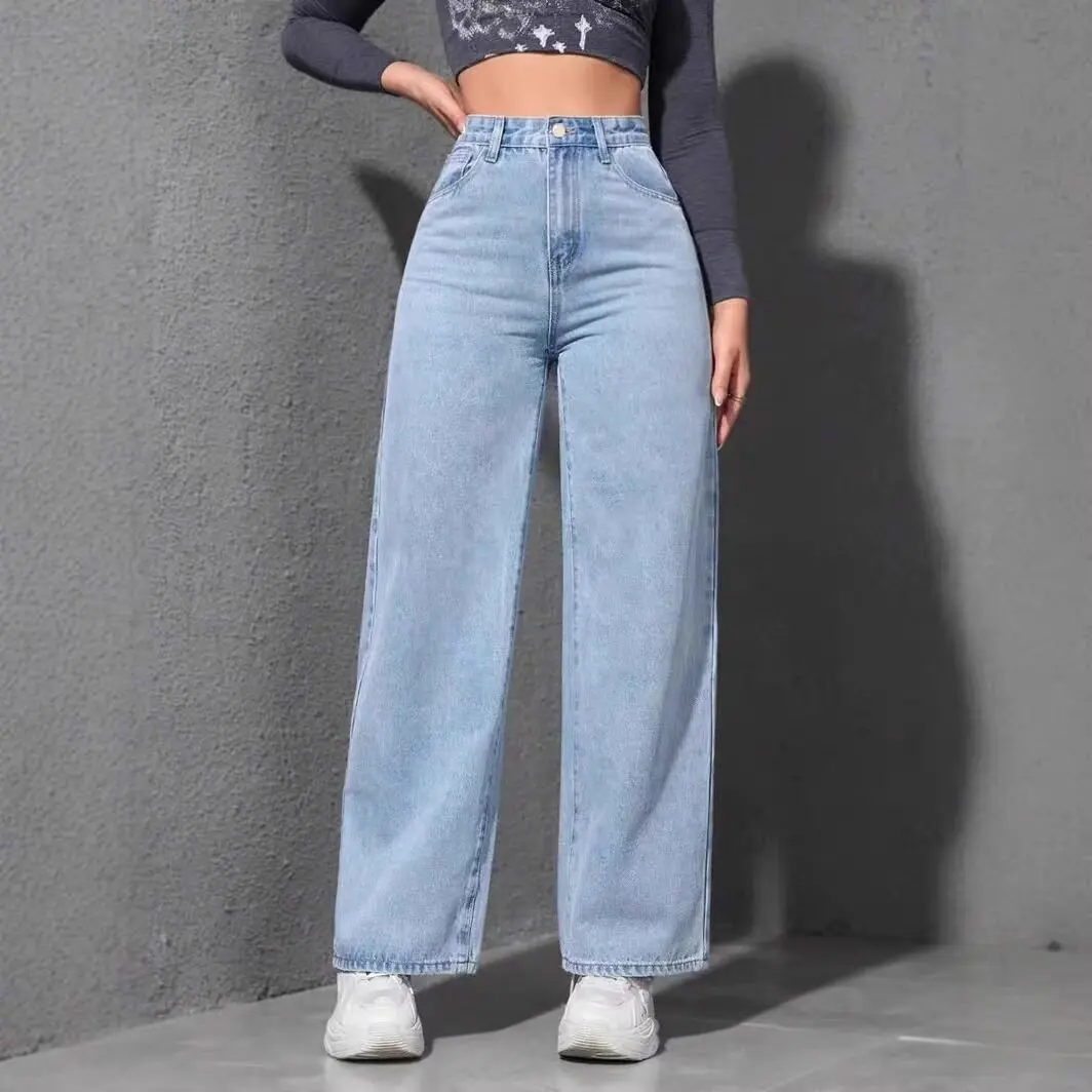 

New Stylish Versatile Slimming Denim Jeans High Waist Cotton Trousers for Women Summer 2026 Loose Fit Slightly Stretchy
