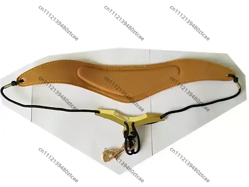 Saxophone Shoulder Strap Genuine Leather Neck Sling Double Shoulder Harness With Bird Hook For Adult Wind Instrument Accessory