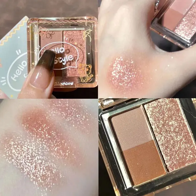 Bandeja de sombra de ojos de Color HERORANGE, maquillaje mate con purpurina Natural, brillo de perlas, impermeable y resistente al sudor