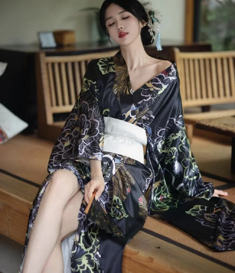 2026-hot-sale-new-japanese-kimonos-high-quality-satin-long-dress-fashion-printing-flower-robe-bathrobe-nightgown