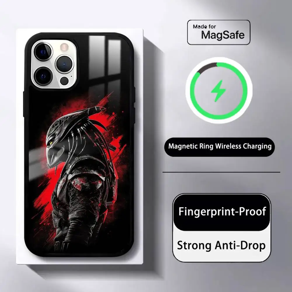 حافظة هاتف فيلم P-Predator MagSafe شاحن لاسلكي مغناطيسي Funda لهاتف iPhone 16 15 14 13 12 11 Pro Plus Mini
