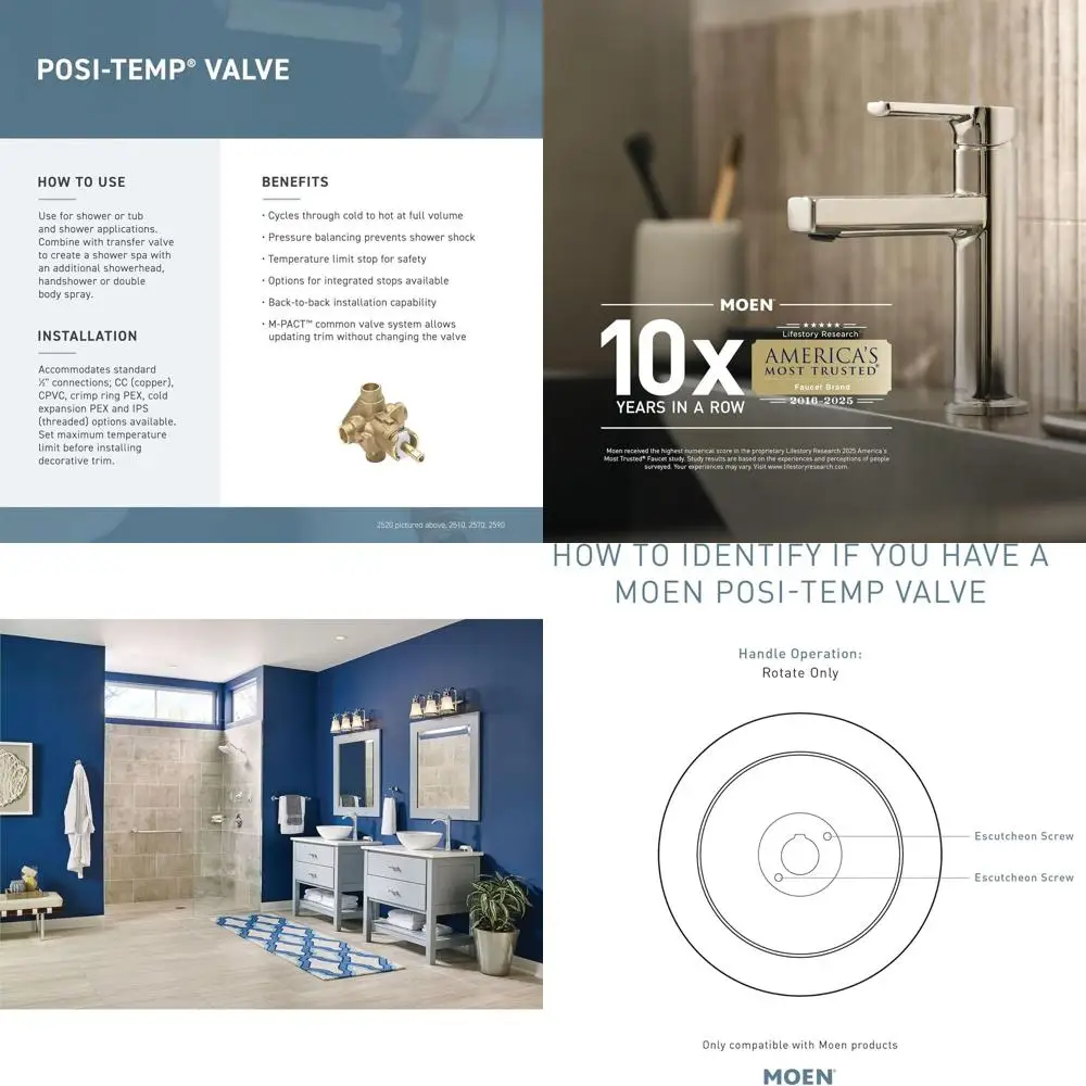 

Wynford Brushed Nickel 1-Handle Posi-Temp Pressure Balancing Valve Trim Kit, Valve Not Included, T4501BN