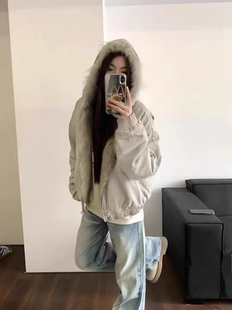 

Зимнее пальто из хлопка с капюшоном Thiened down, женское и мужское зимнее пальто с американским дизайном, зима 2025 года, для поездок на работу