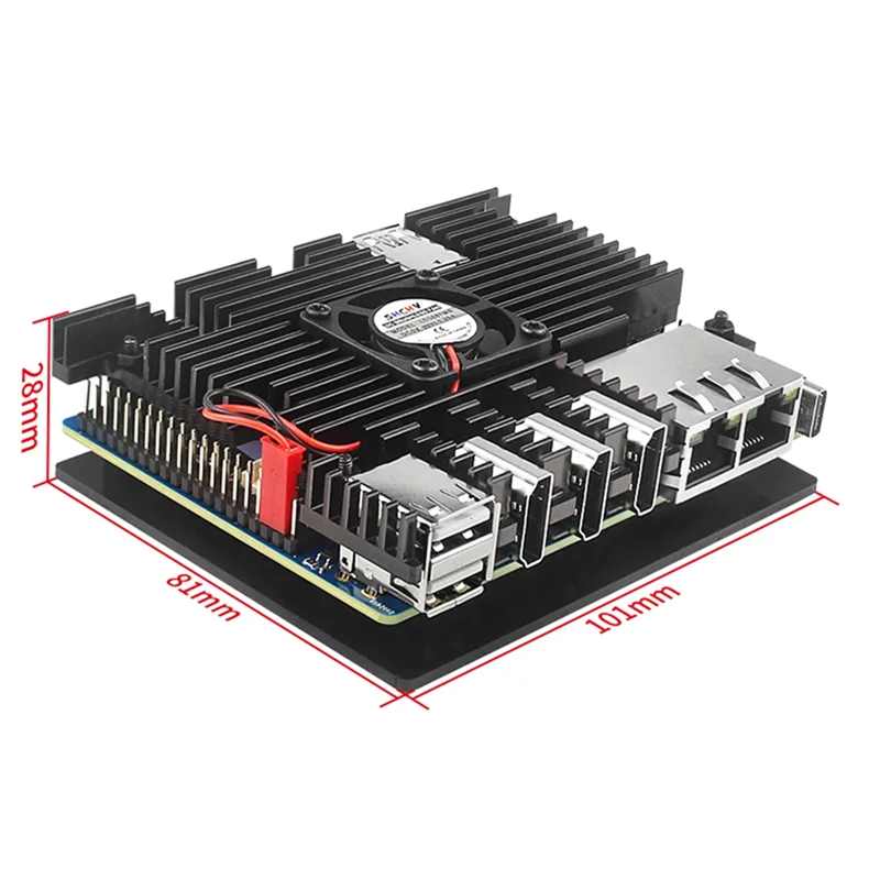 Radiador de refrigeración de Metal pasivo activo, carcasa de aluminio con ventilador de refrigeración, disipadores de calor, carcasa de Metal para Orange Pi 5 Plus