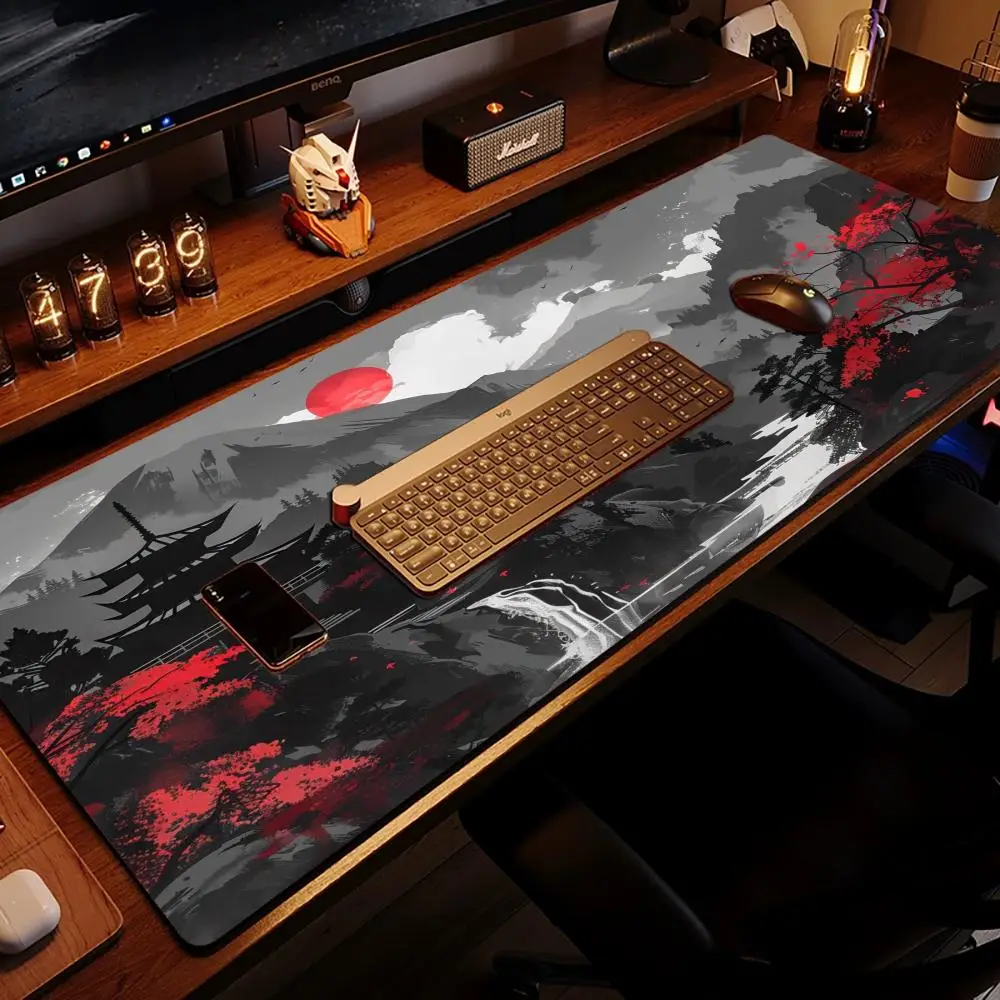 Ink Wash Landscape Pine Play Mat Gaming Mouse Pad Precision Tracking Thick Rubber For Study Room