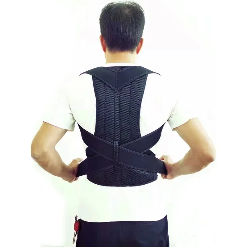 Reinforced Belt Lumbar Column Posture Corrector Vest Adjustable Back Support Strap Shoulder Spine Brace Neck Stretcher Trainer