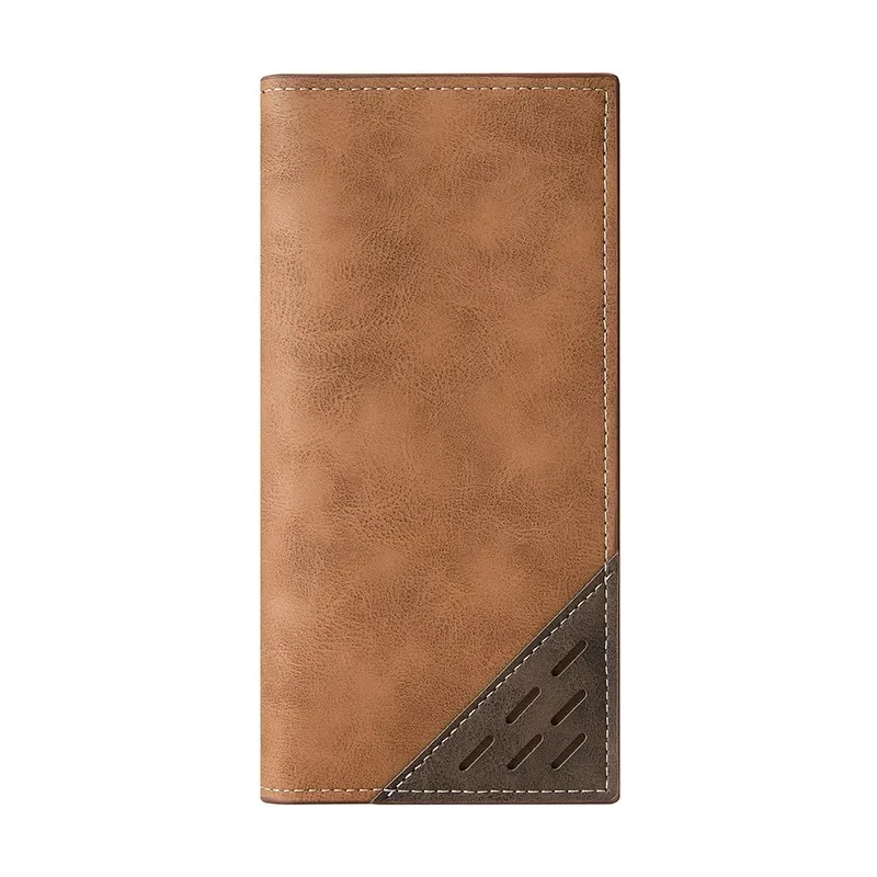 Men's Wallet Vintage PU Leather Frosted Long Wallets Coin Pocket Man Purse Male ID Card Holder Money Bag