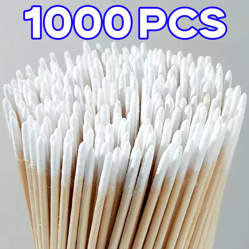 Disposable Pointed Single Head Wood Cotton Swab Multifunctional Cleaning The Ears Eyebrow Lips Eyeliner 7CM Makeup Swab Sticks