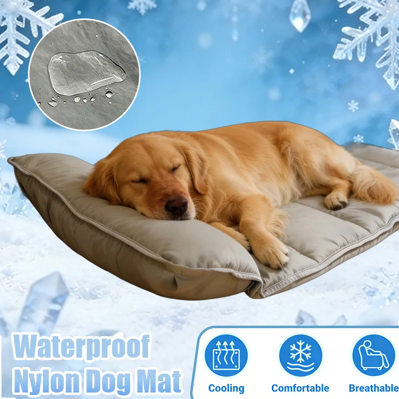

All Season Waterproof Quick Dry Cool Ice Mat Pet Non-Slip Sofa Bed Cushion For Dogs Cats Home Camping Travel Floor Protector Use