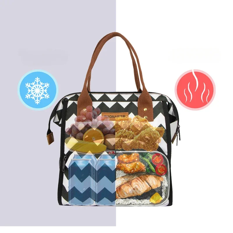 New Women Insulated Lunch Box Wide-Open Lunch Tote Bag Organizer per snack termici per uomo adulti lavoro Picnic escursionismo pesca in spiaggia