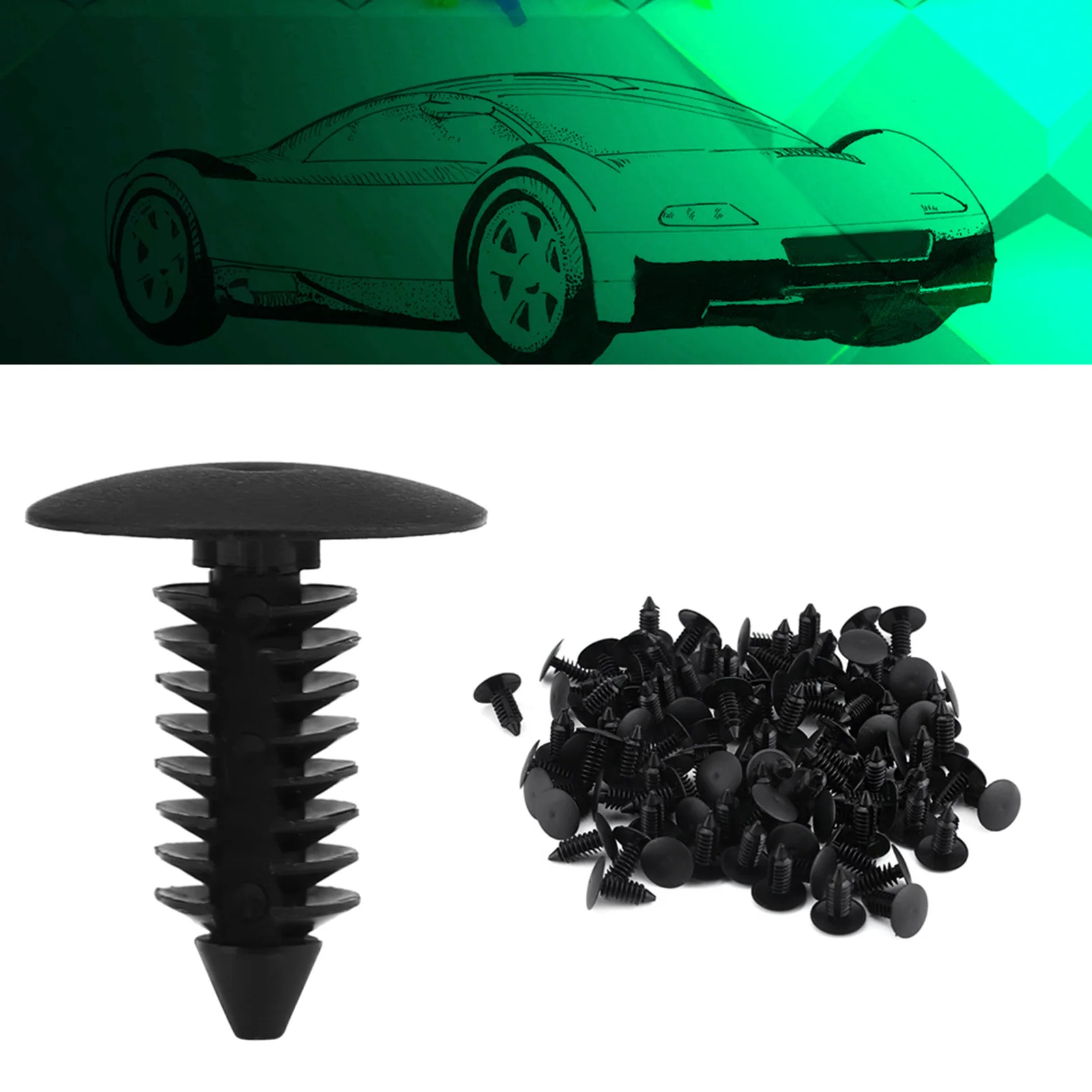 100Pcs Universal Car Door Trim Bumper Rivets Clip Screws Push Fastener Retainer Clips  Push Fastener Retainer