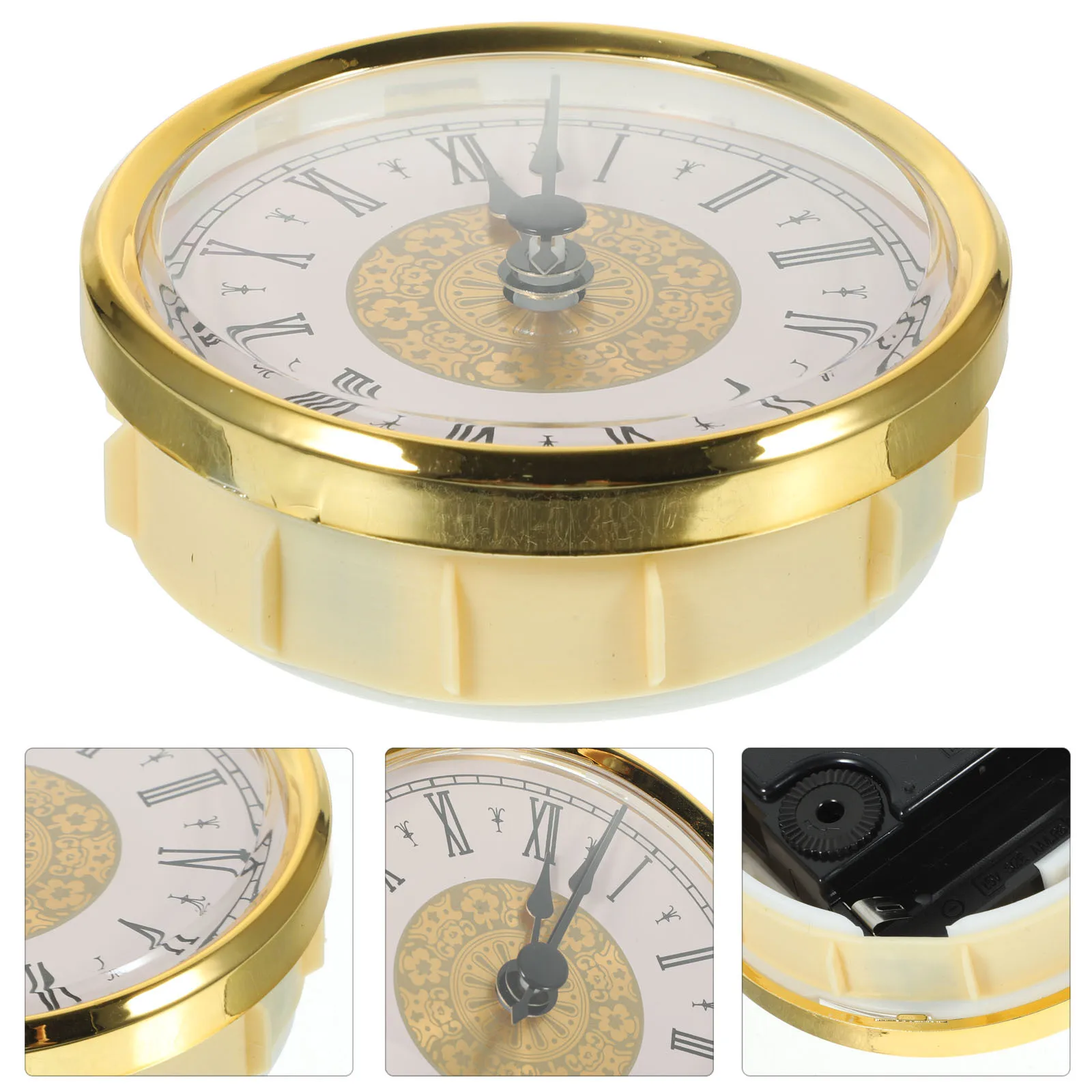 

Quartz Stone Round Clock Insert Retro Simple Silent Clock Head DIY Craft Replacement Mechanism for Home Office Decor